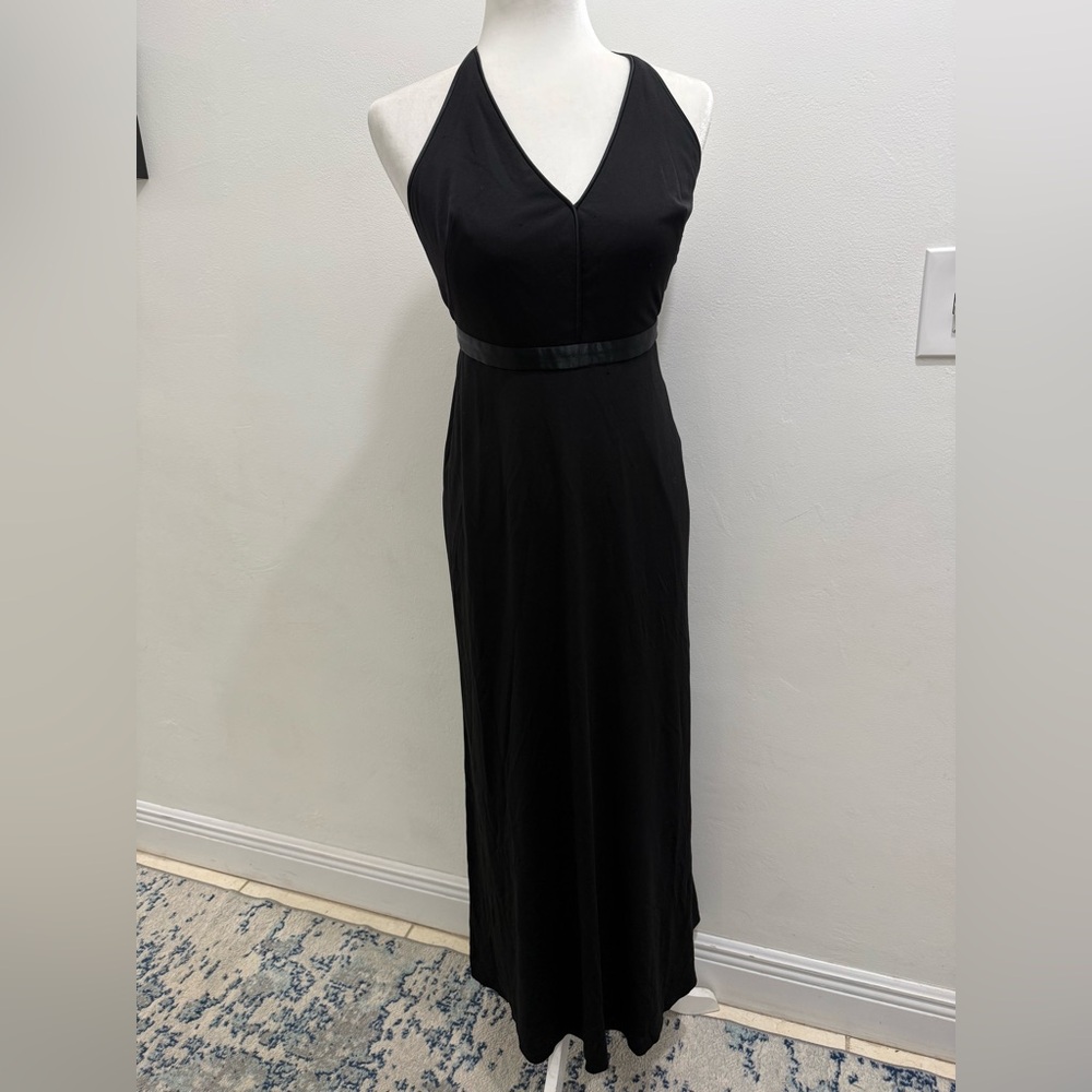 Jones New York Evening Halter Black Maxi Dress Size 6P EUC